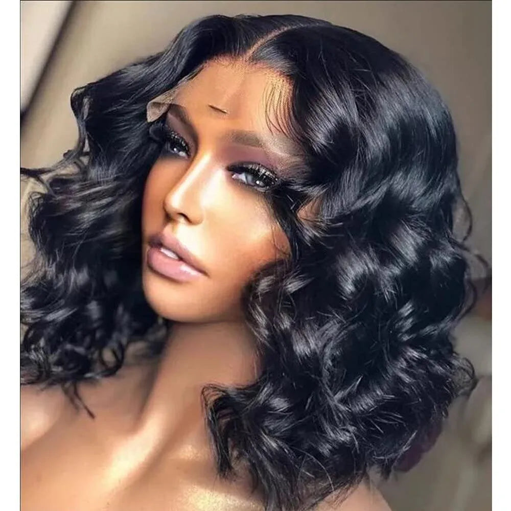 220% Density Body Wave Wear And Go Glueless Human Hair Wigs Bob Wigs For Women Ready To Wear Pre Cut 13x4 Front Wig