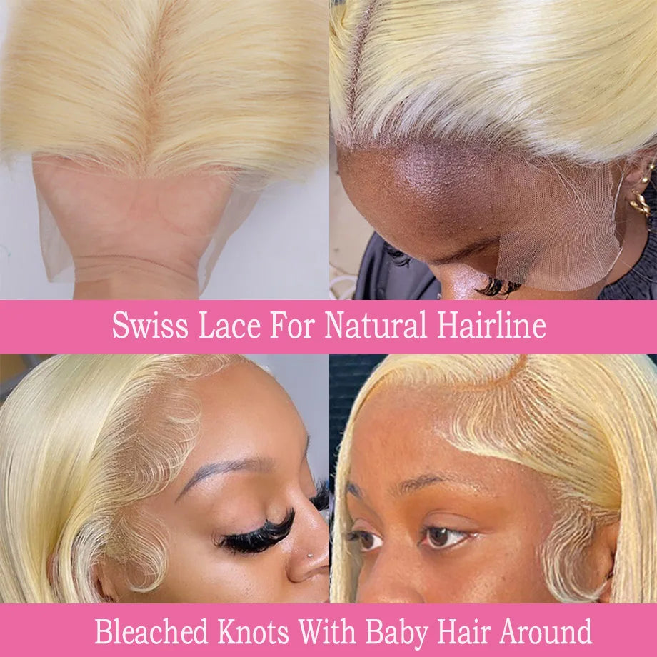 613 Hd Lace Frontal Wig 13x6 Bone Straight Human Hair Wig 13x4 Lace Front Blonde Wigs 30 32 Inch
