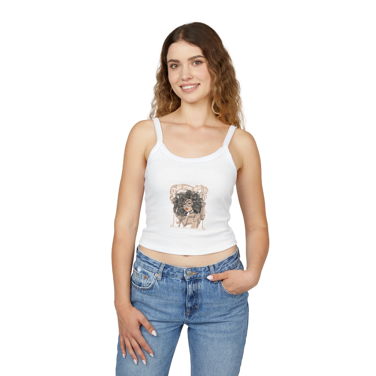 Chic Feminine Graphic Tank Top - Stylish Summer Wear, Gift for Her, Beach Essential, Casual Outing Top, Cute Summer Top