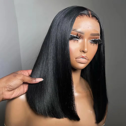 250% Density Bone Straight Short 13x4 Bob Wig Human Hair Vietnamese Hair Lace Frontal Bob Wig Human Hair Preplucked Glueless Wig