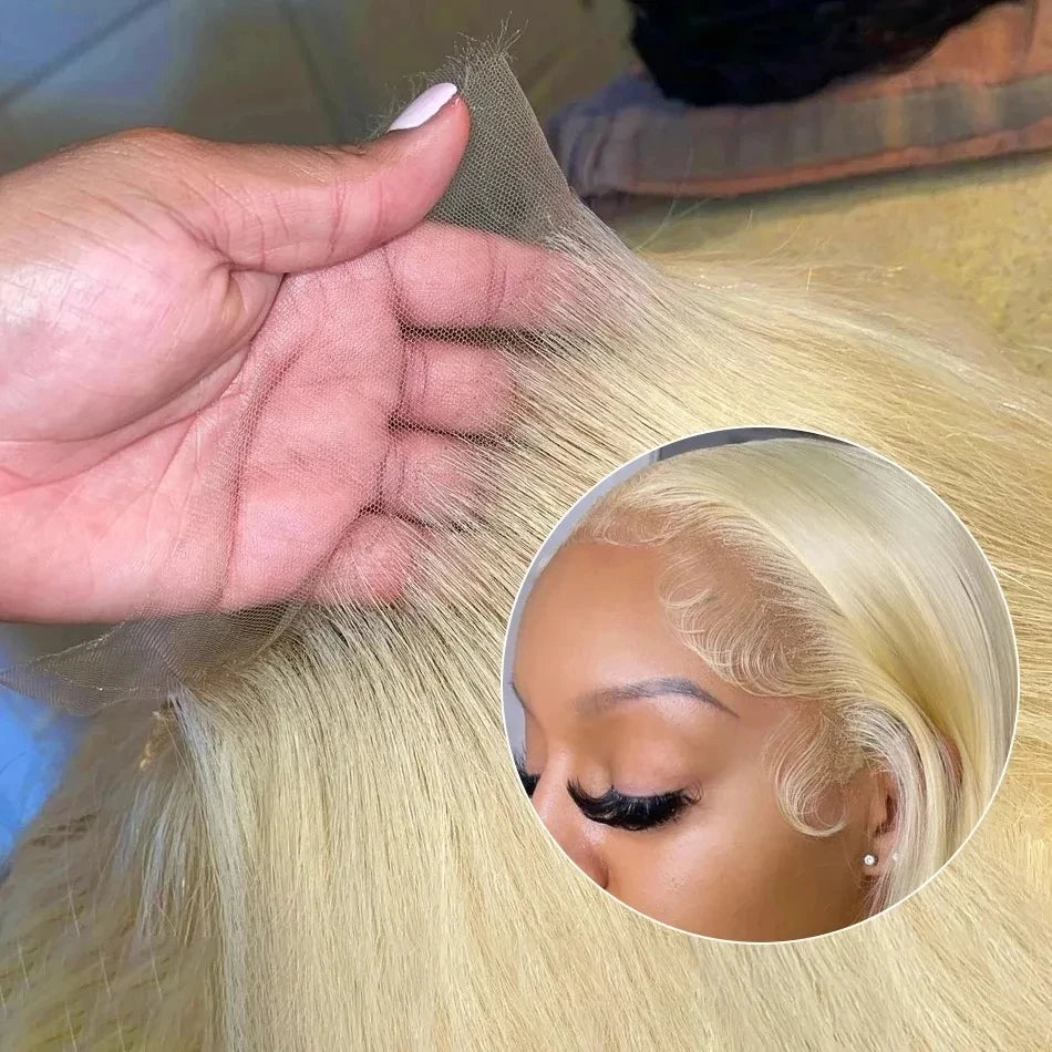 613 Hd Lace Frontal Wig 13x6 Bone Straight Human Hair Wig 13x4 Lace Front Blonde Wigs 30 32 Inch