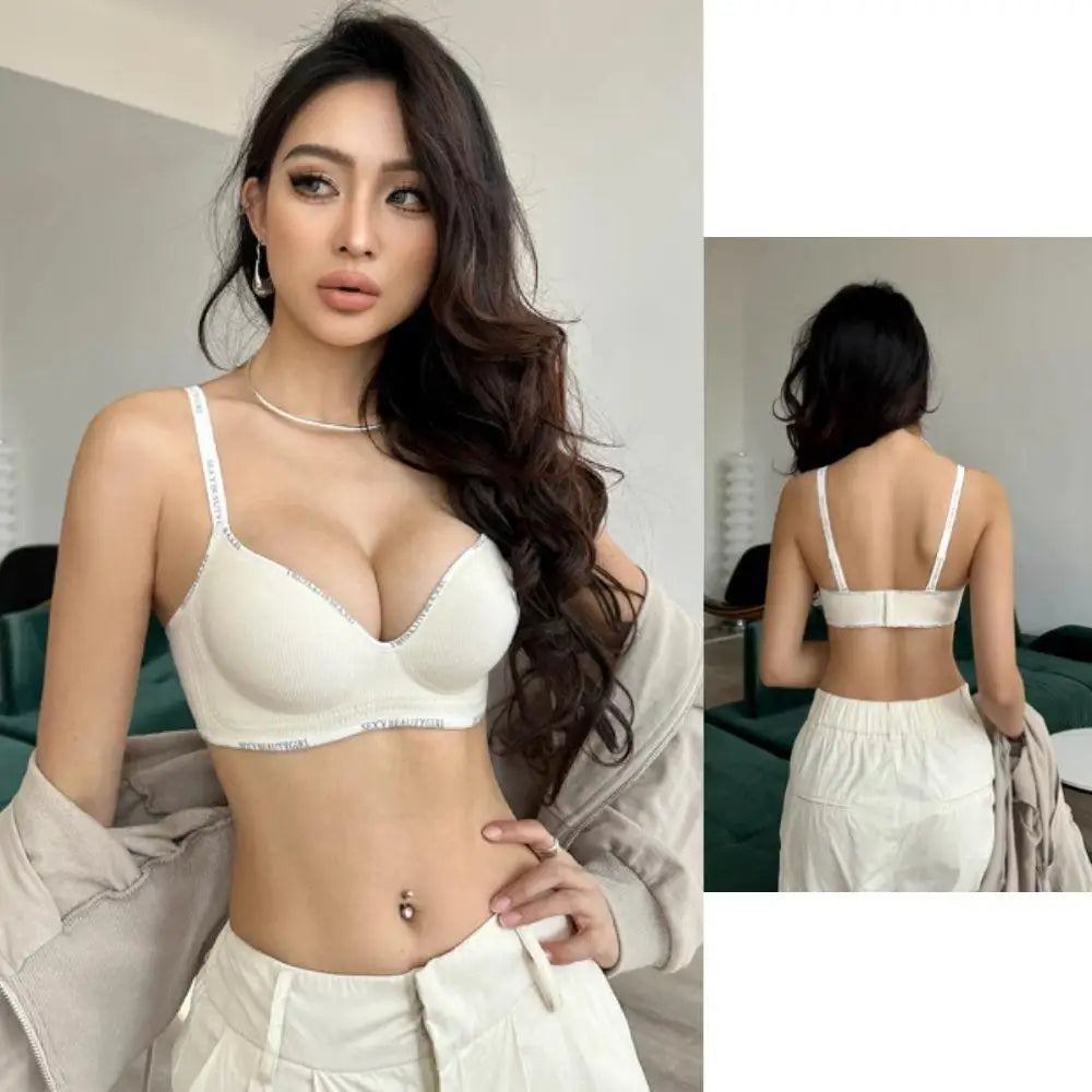 Small Breasts Push Up Bra No Padded Anti-Sagging Sport Bras Thick Padded Lingerie Adjustable Straps Gatherin