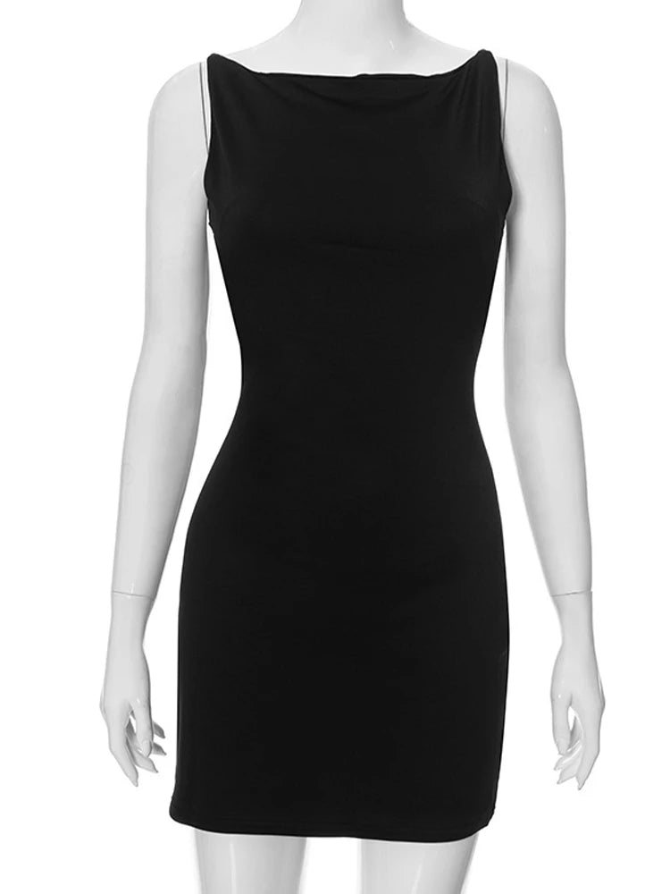 Women's Sleeveless Mini Wrap Dress Basic Casual Fashion Summer Sexy Elegant Club Party