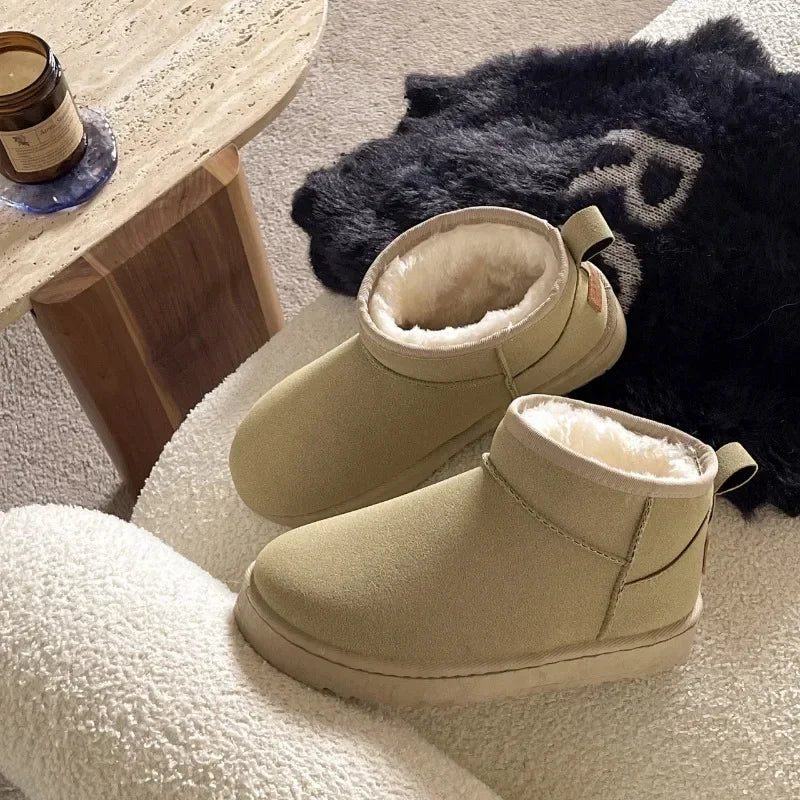 Women Winter Ultra Mini Boots for Warm Ankle Fur Booties Luxury Boots