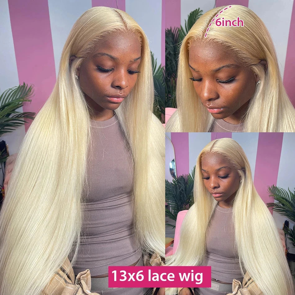613 Hd Lace Frontal Wig 13x6 Bone Straight Human Hair Wig 13x4 Lace Front Blonde Wigs 30 32 Inch