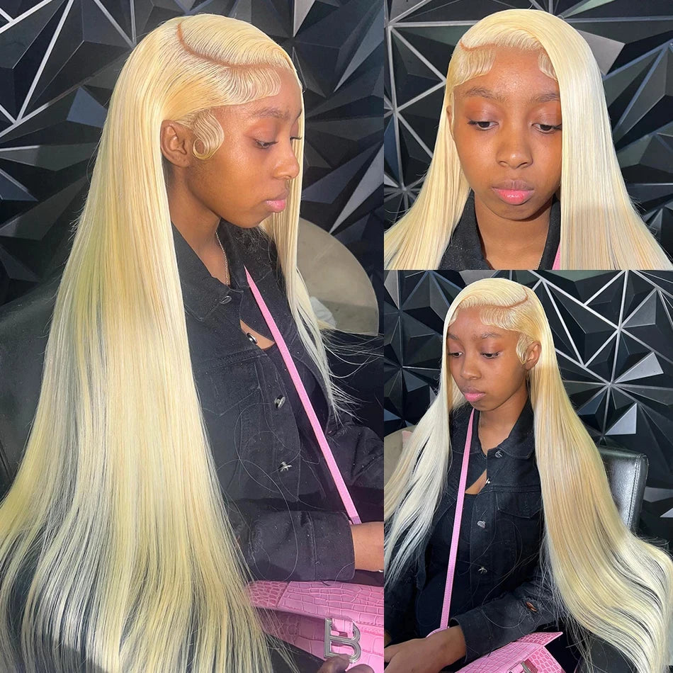 613 Hd Lace Frontal Wig 13x6 Bone Straight Human Hair Wig 13x4 Lace Front Blonde Wigs 30 32 Inch