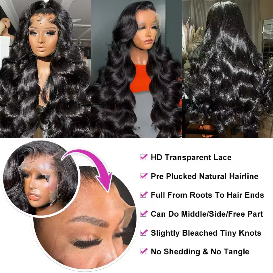 36 Inch Body Wave 13x4 5x5 Hd Lace Frontal Wig 100% Raw Vietnamese Wear Go Glueless Wig Human Hair 4x4 Closure Lace Frontal Wigs