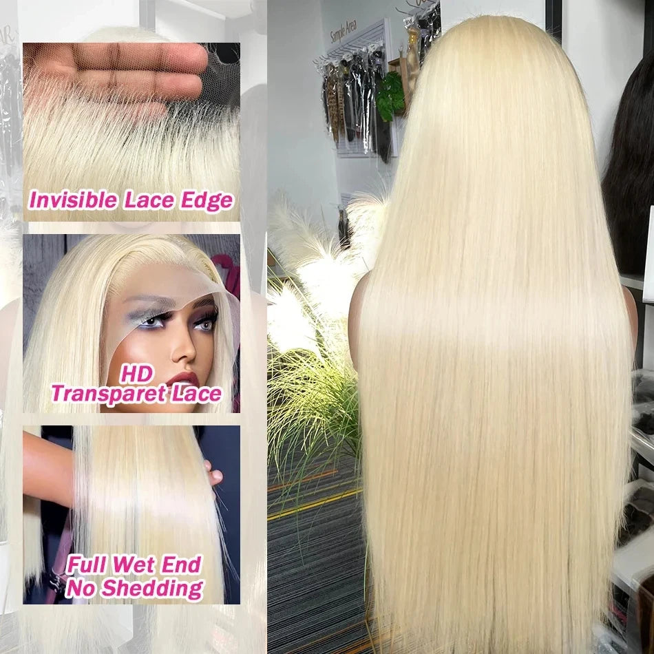 613 Hd Lace Frontal Wig 13x6 Bone Straight Human Hair Wig 13x4 Lace Front Blonde Wigs 30 32 Inch