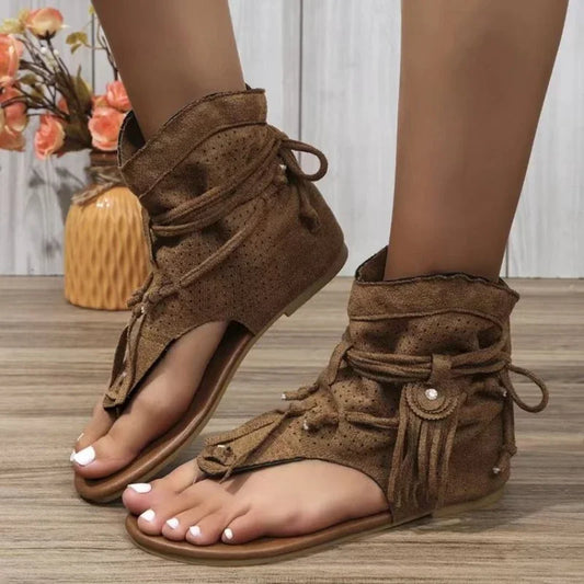 Women Sandals New Summer Flat Sandals Gladiator Vintage Shoes for Woman Fashion
