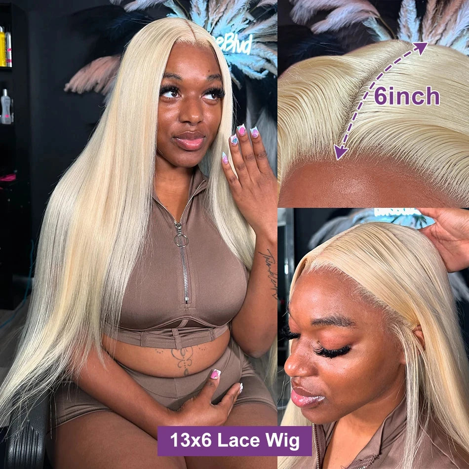 613 Hd Lace Frontal Wig 13x6 Bone Straight Human Hair Wig 13x4 Lace Front Blonde Wigs 30 32 Inch