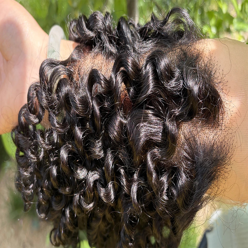 Real HD Full Long 13x6 13X4 Lace Frontal Only Burmese Curly Curl Wave Pre Plucked Swiss Closure Human Hair For Women