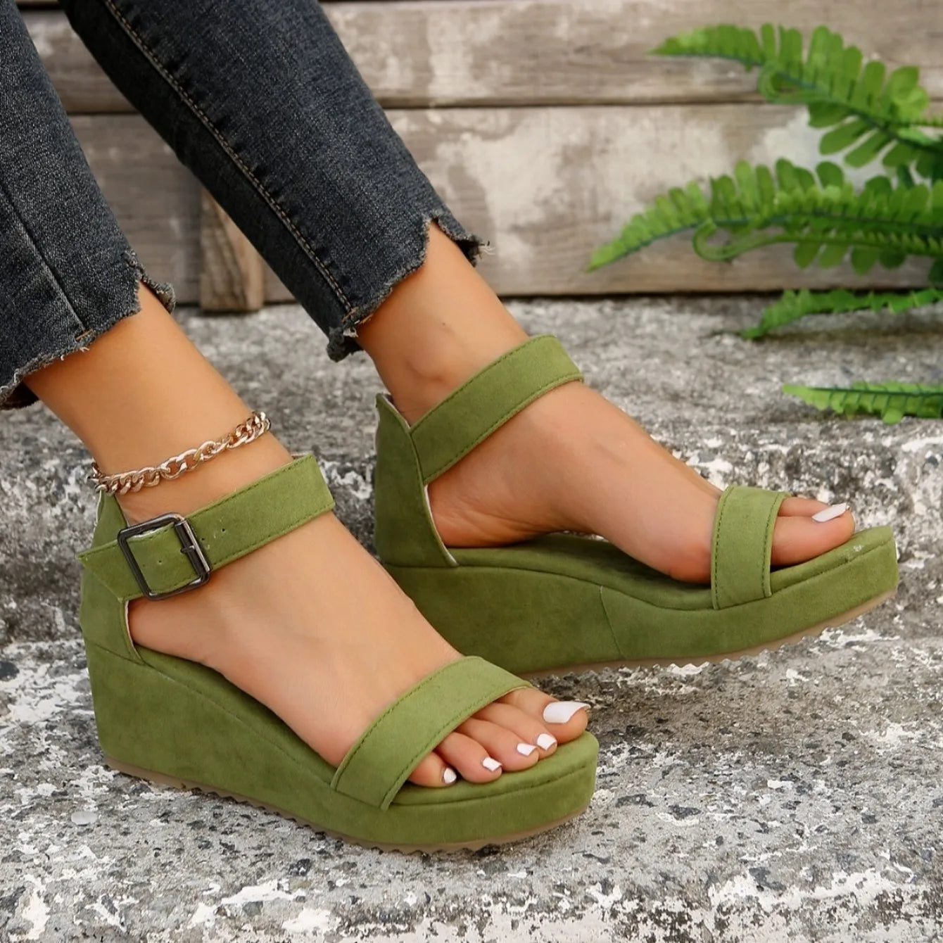 Women Sandals Summer Comfortable Sandals Wear-resistant Platform Wedge Shoes