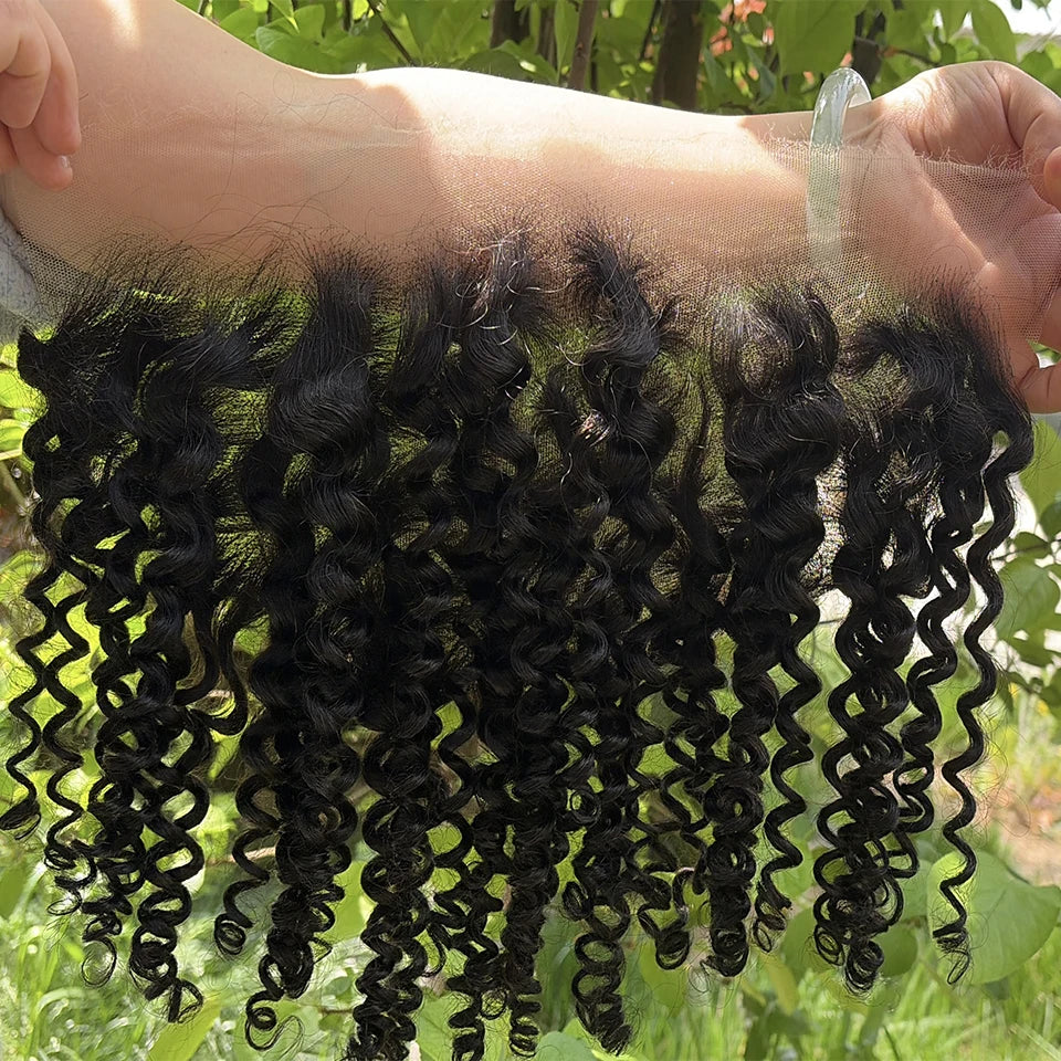 Real HD Full Long 13x6 13X4 Lace Frontal Only Burmese Curly Curl Wave Pre Plucked Swiss Closure Human Hair For Women