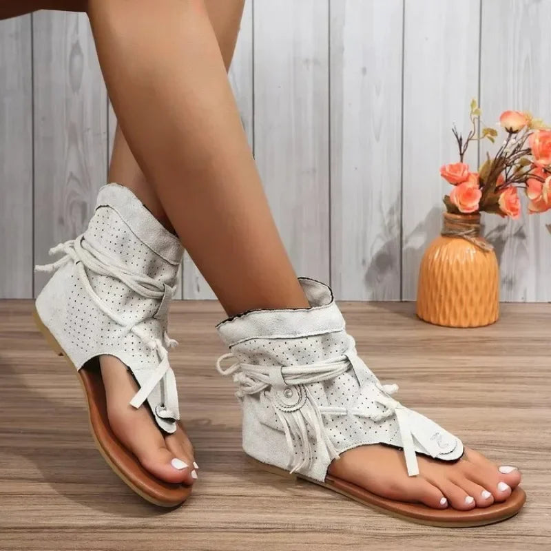 Women Sandals New Summer Flat Sandals Gladiator Vintage Shoes for Woman Fashion