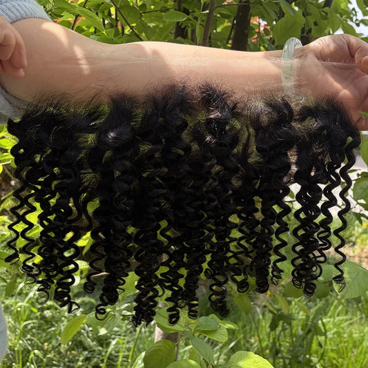 Real HD Full Long 13x6 13X4 Lace Frontal Only Burmese Curly Curl Wave Pre Plucked Swiss Closure Human Hair For Women