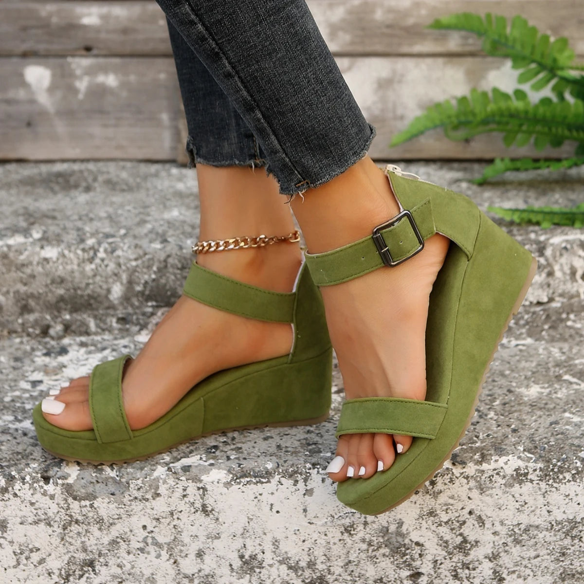 Women Sandals Summer Comfortable Sandals Wear-resistant Platform Wedge Shoes