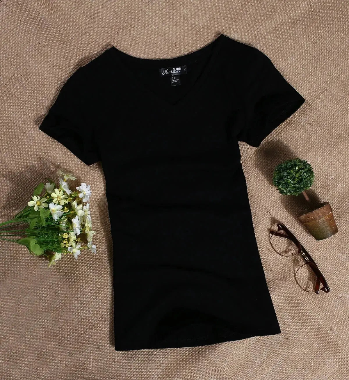 Women's T Shirt Casual Women Short Sleeved Slim Solid Color Simple Pure Women's T-Shirt For Female Women T Shirts