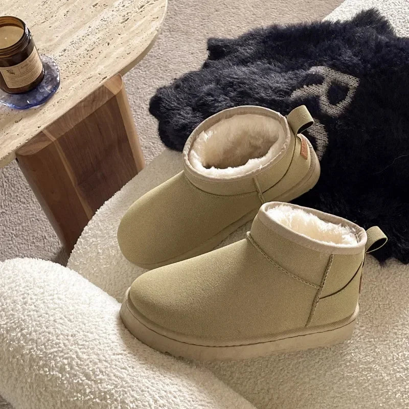 Women Winter Ultra Mini Boots for Warm Ankle Fur Booties Luxury Boots