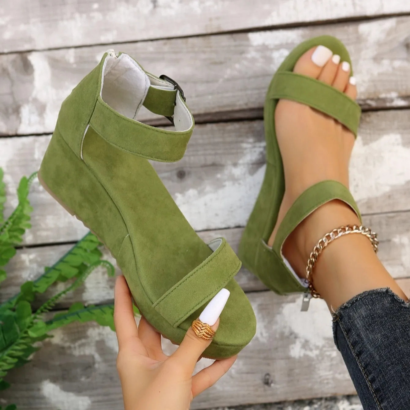 Women Sandals Summer Comfortable Sandals Wear-resistant Platform Wedge Shoes