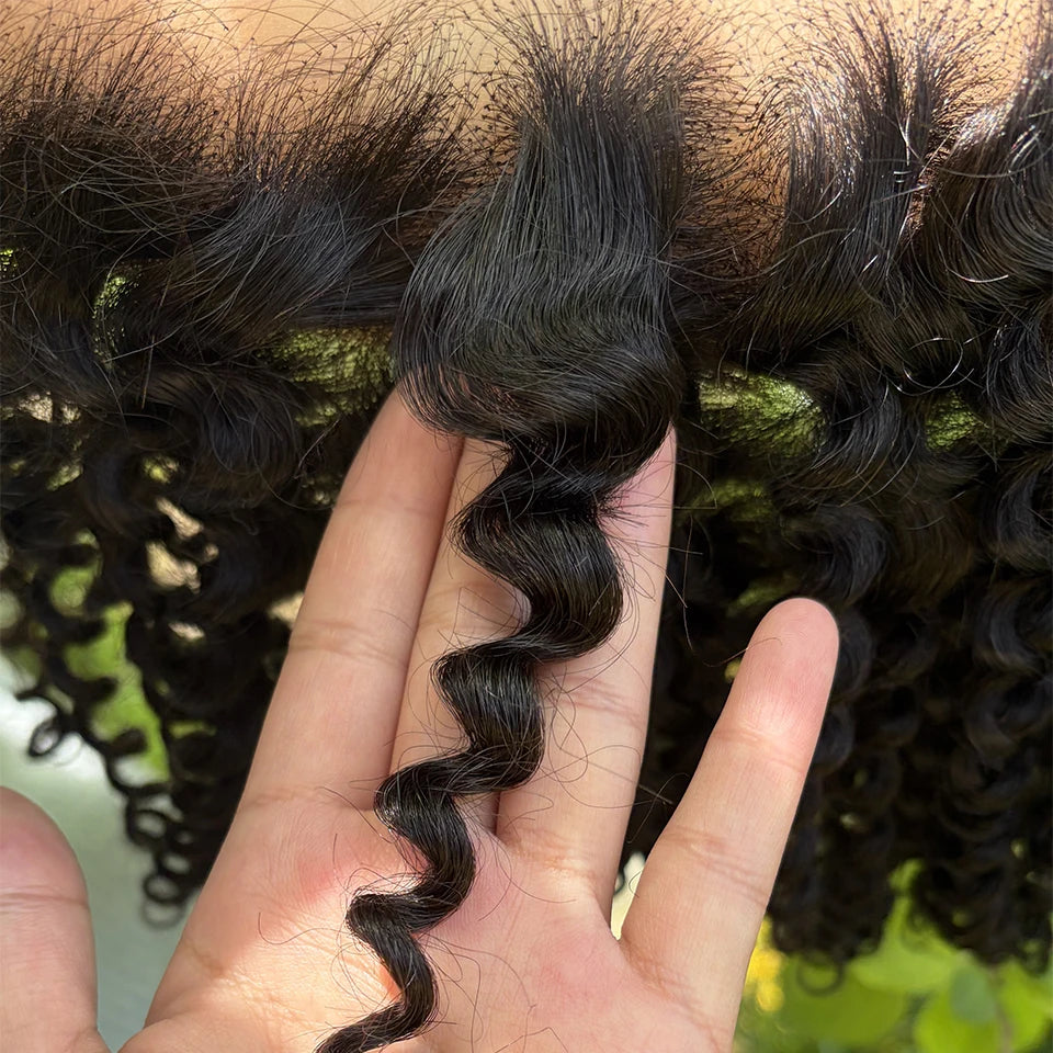 Real HD Full Long 13x6 13X4 Lace Frontal Only Burmese Curly Curl Wave Pre Plucked Swiss Closure Human Hair For Women